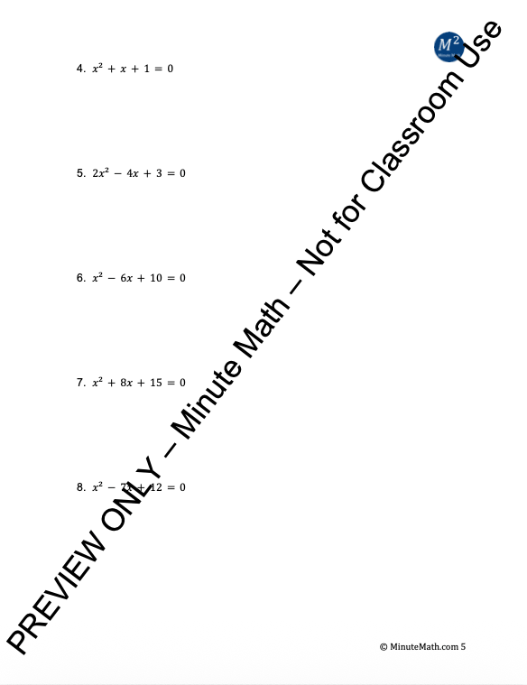 Using the Quadratic Formula: Real & Complex Solutions