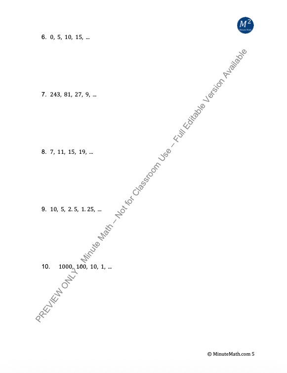 Sequences & Series Worksheet: Arithmetic vs Geometric | Algebra 2 | CCSS Aligned