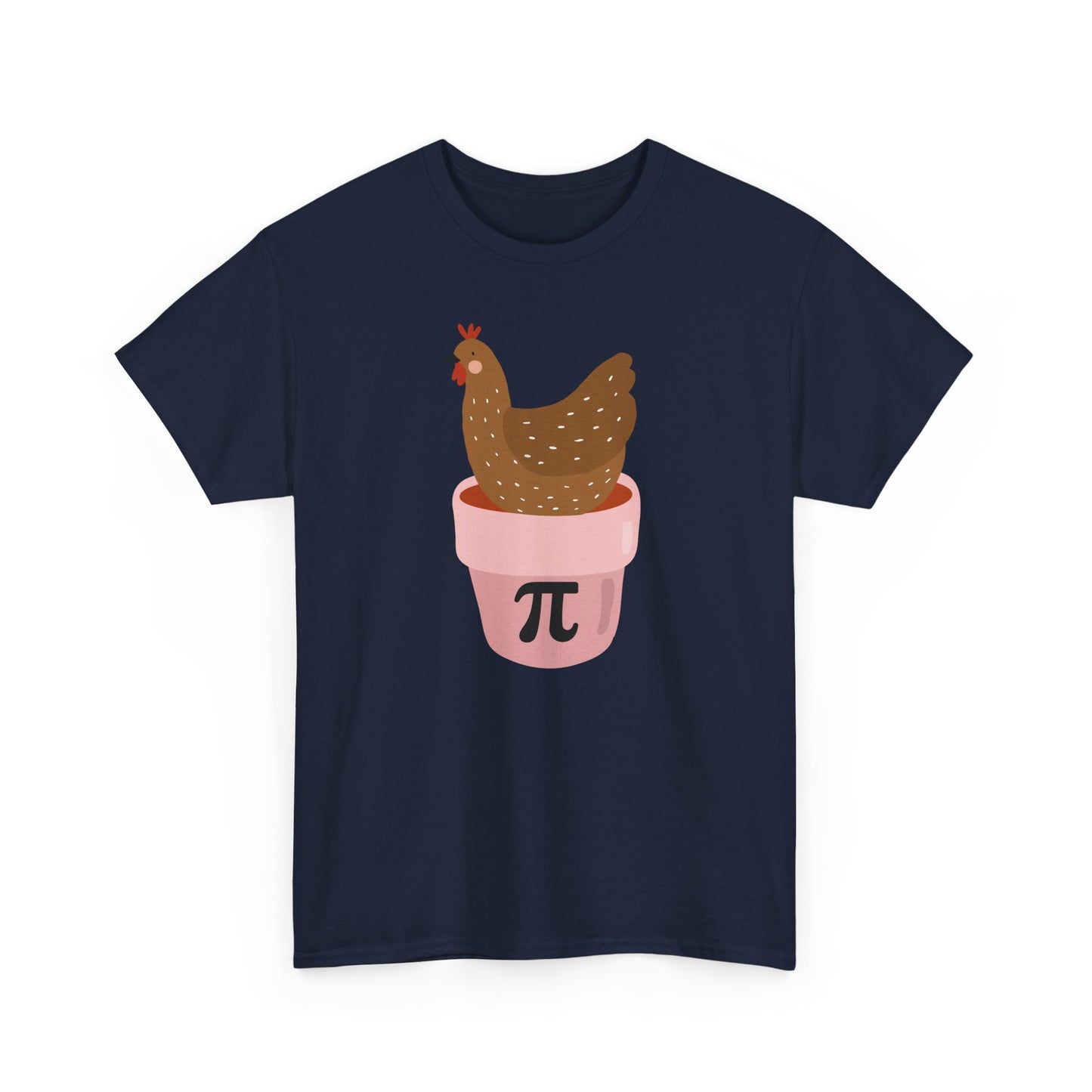 Chicken in Pot Pi T‑Shirt — Cute Math & Farm Novelty Tee