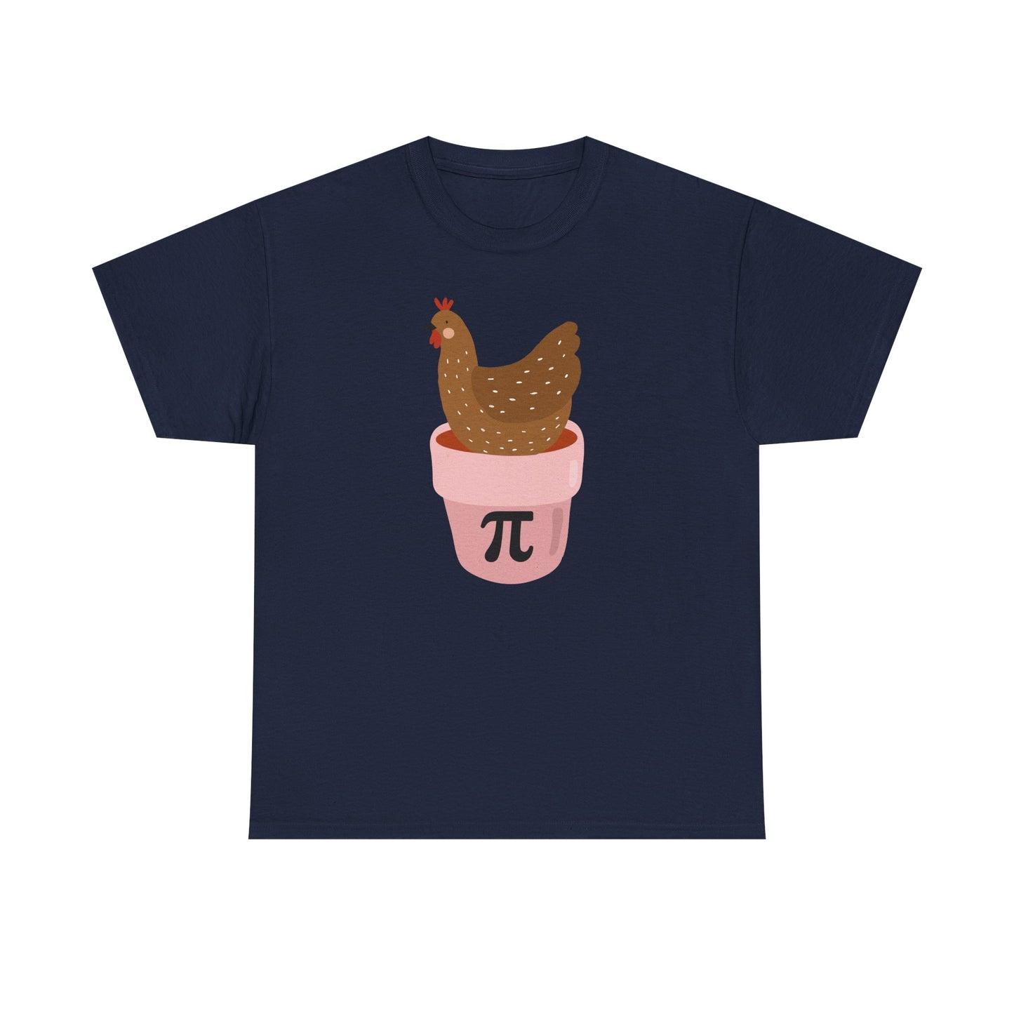 Chicken in Pot Pi T‑Shirt — Cute Math & Farm Novelty Tee
