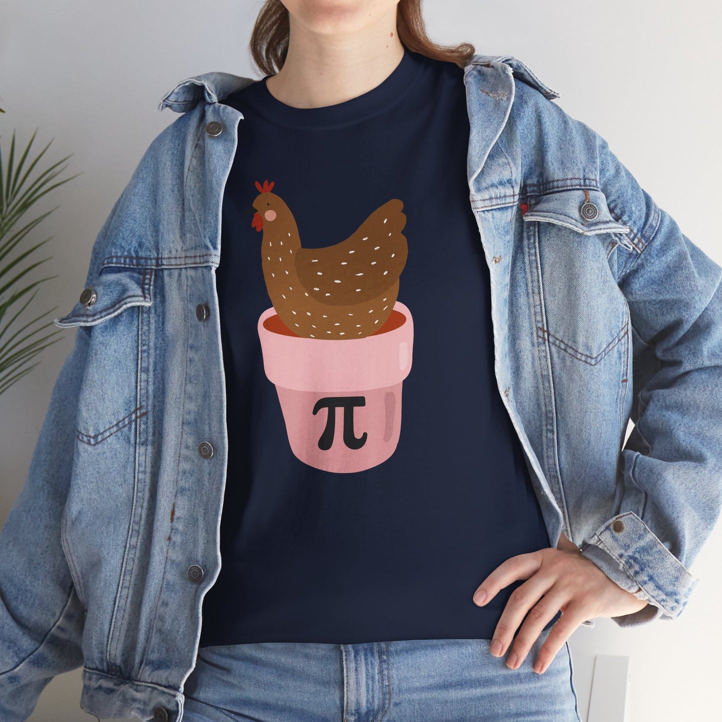 Chicken in Pot Pi T‑Shirt — Cute Math & Farm Novelty Tee
