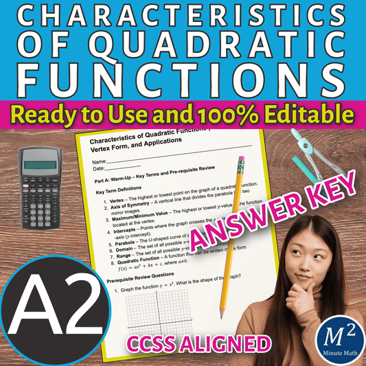 Characteristics of Quadratic Functions | Graphs, Vertex Form, and Applications