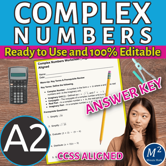 Complex Numbers Worksheet | Algebra 2 | CCSS Aligned