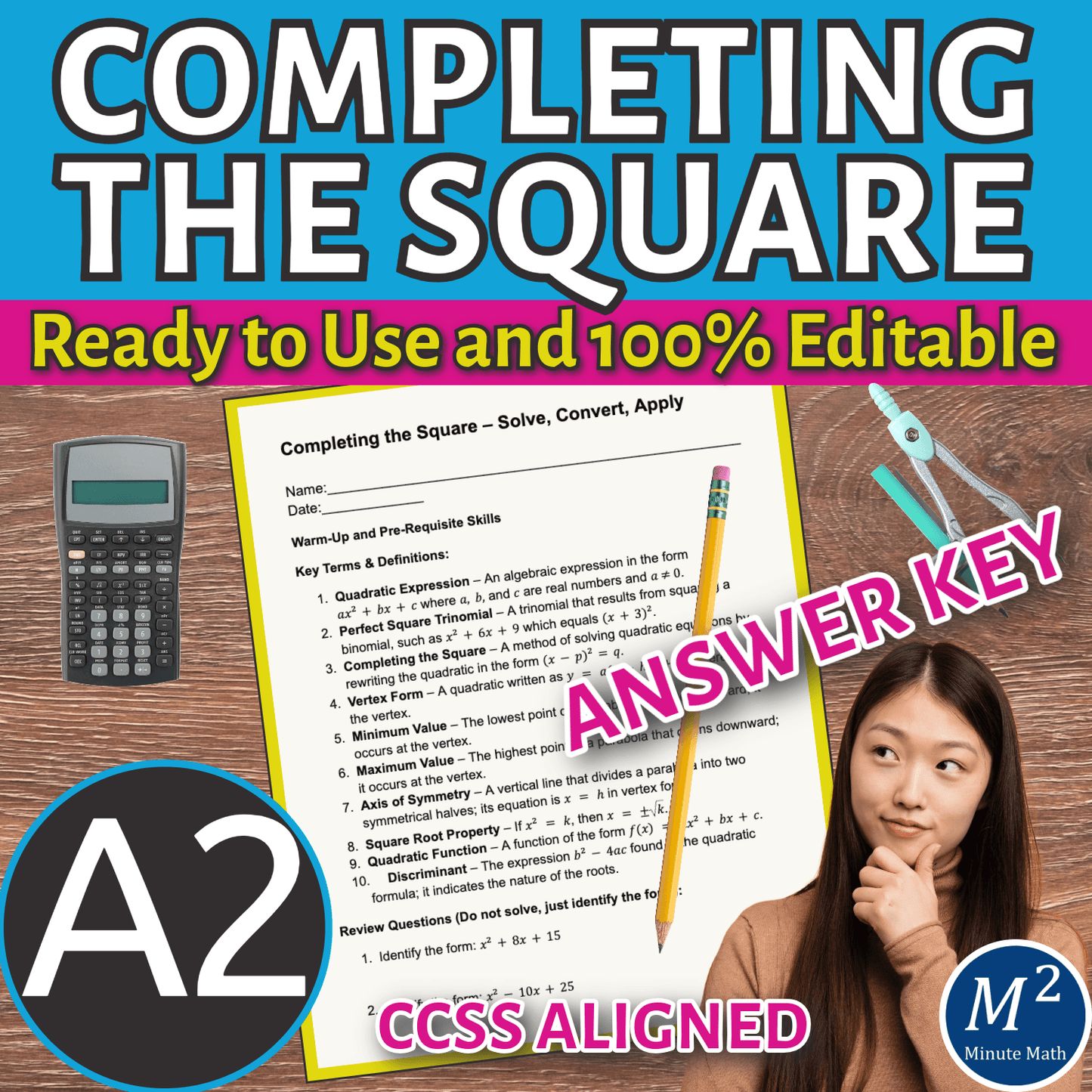 Completing the Square – Solve, Convert, Apply