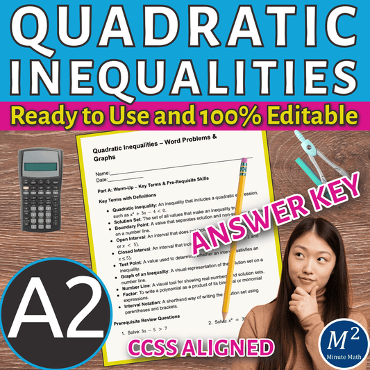 Quadratic Inequalities – Word Problems & Graphs