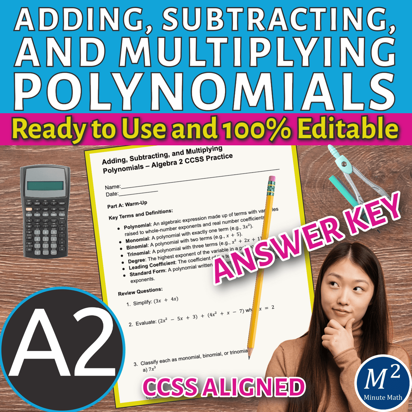 Adding, Subtracting, and Multiplying Polynomials – Algebra 2 CCSS Practice