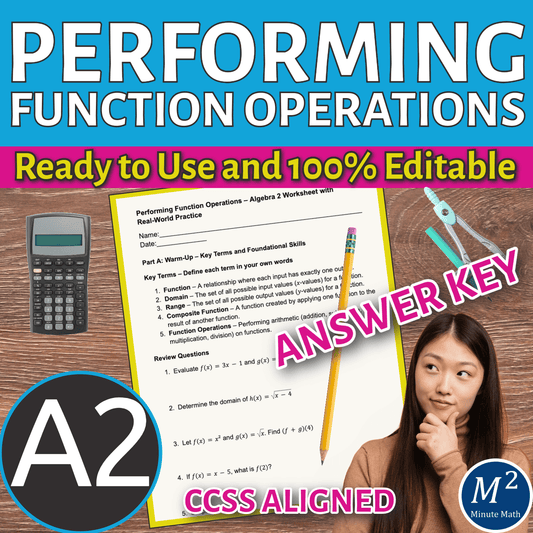 Performing Function Operations – Algebra 2 Worksheet with Real-World Practice