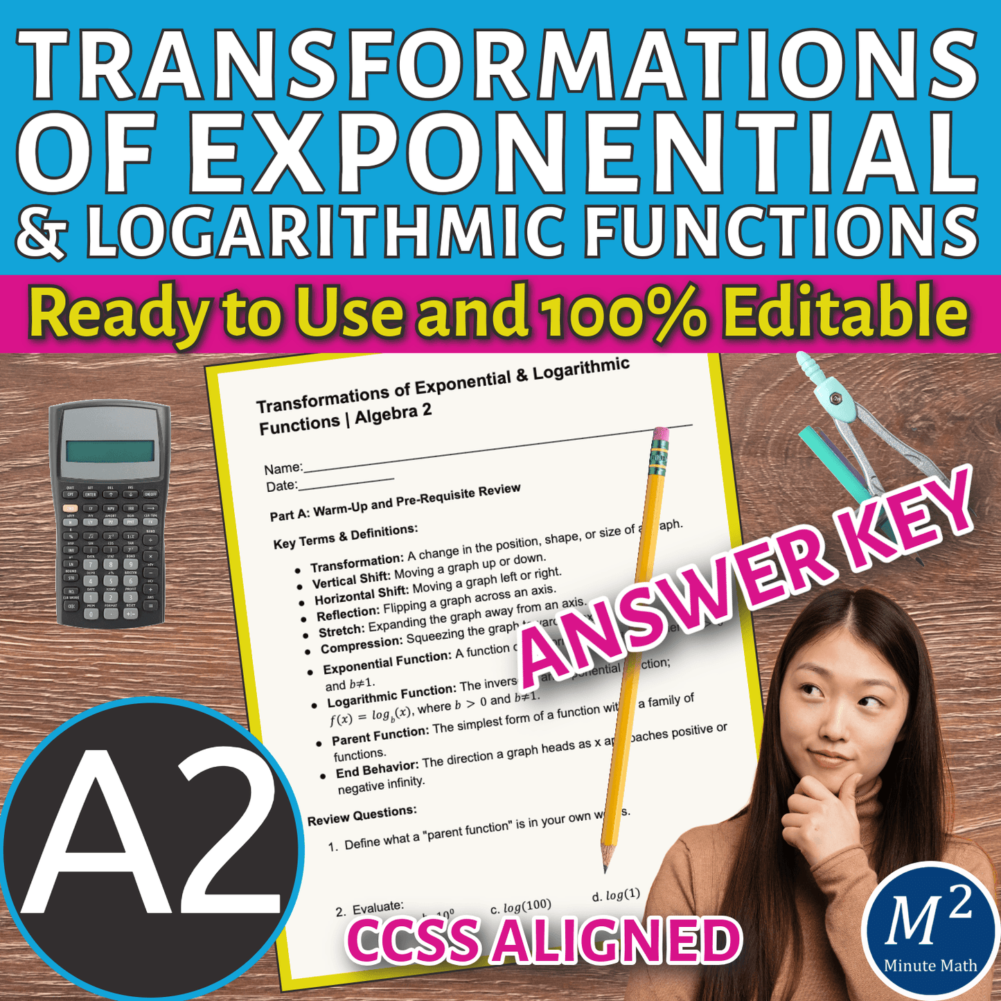 Transformations of Exponential & Logarithmic Functions | Algebra 2