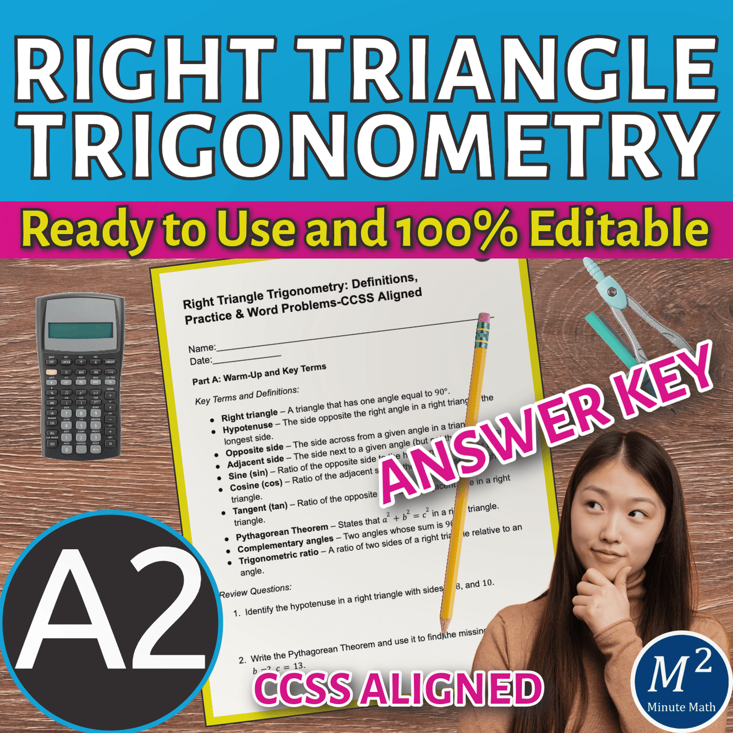 Right Triangle Trigonometry: Definitions, Practice & Word Problems-CCSS Aligned