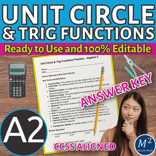 Unit Circle & Trig Functions Practice – Algebra 2
