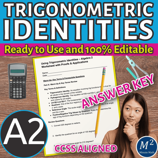 Using Trigonometric Identities – Algebra 2 Worksheet with Proofs & Applications