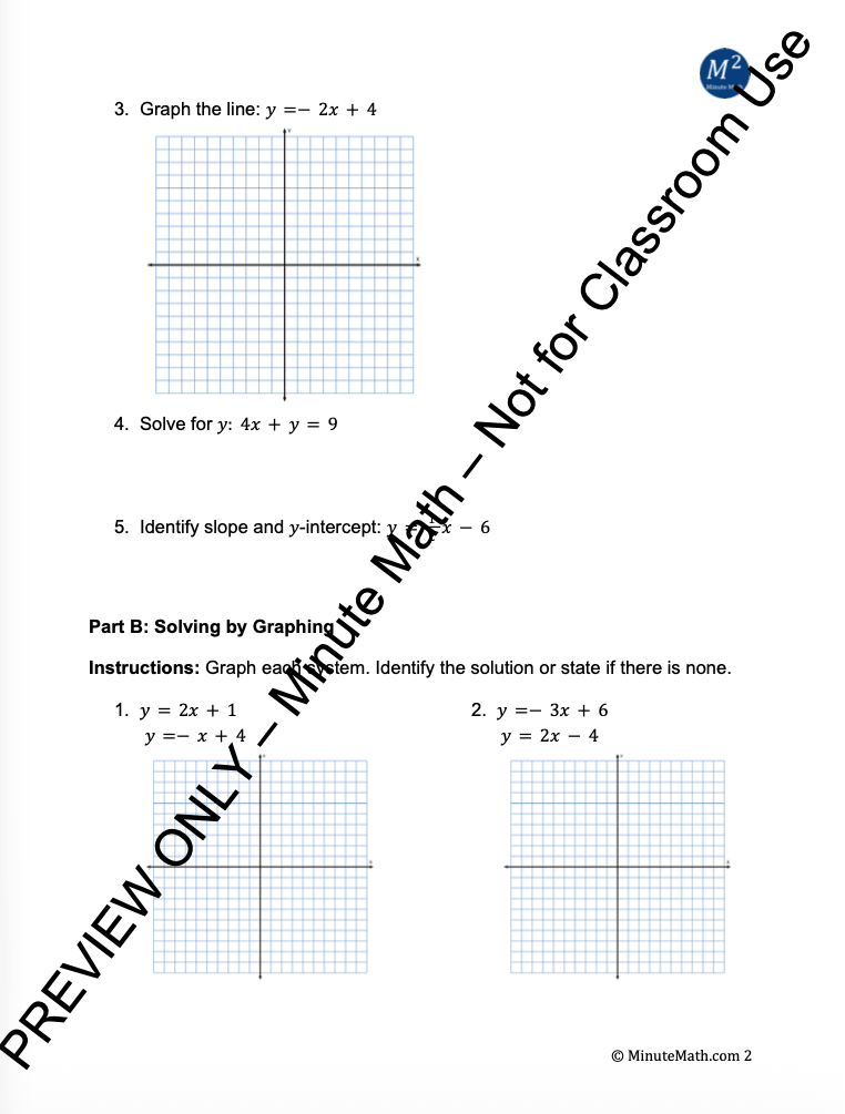Solving Linear Systems – Algebra 2 Worksheet with Word Problems & Answer Key