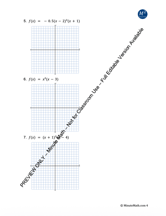 Graphing Polynomial Functions – Rigorous Practice for Algebra 2