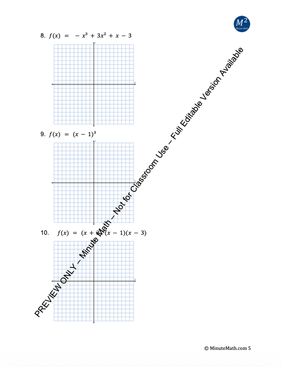 Graphing Polynomial Functions – Rigorous Practice for Algebra 2