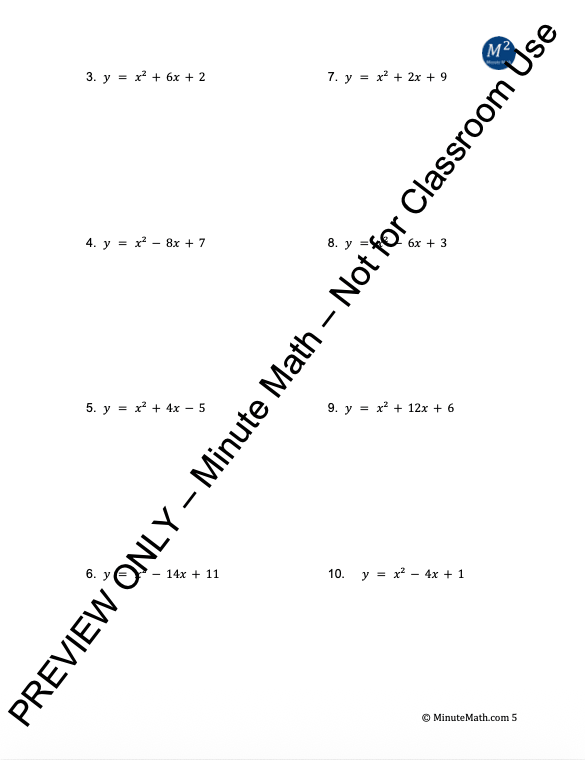 Completing the Square – Solve, Convert, Apply
