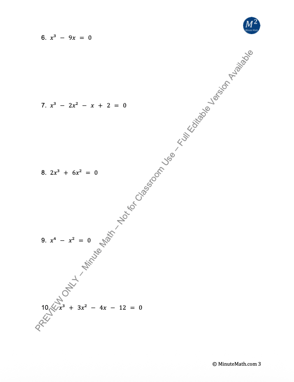Solving Polynomial Equations | Find Zeros, Use Factoring, Apply Multiplicity