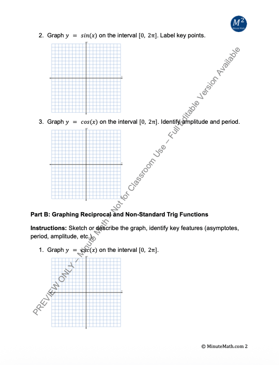Graphing Trig Functions: Amplitude, Period & Phase Shift – Algebra 2