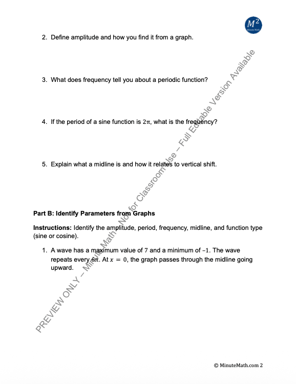 Modeling with Trigonometric Functions – Real-World Sine & Cosine Practice