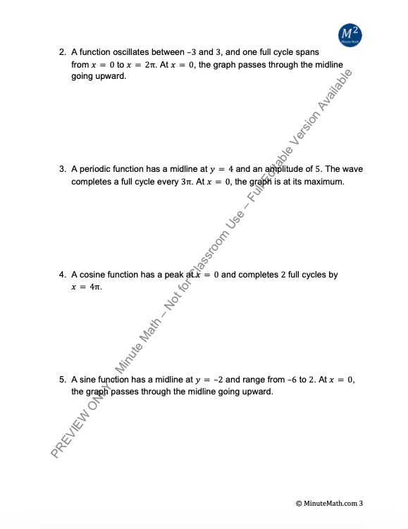 Modeling with Trigonometric Functions – Real-World Sine & Cosine Practice