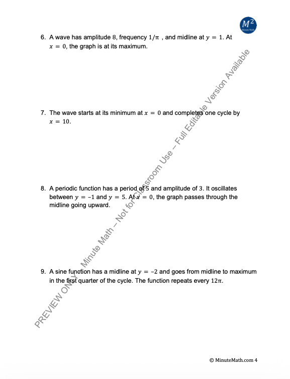 Modeling with Trigonometric Functions – Real-World Sine & Cosine Practice