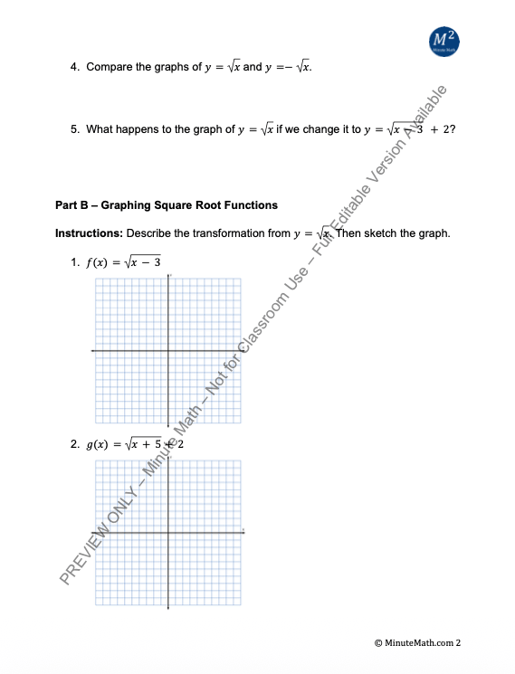 Graphing Radical Functions | Square & Cube Roots
